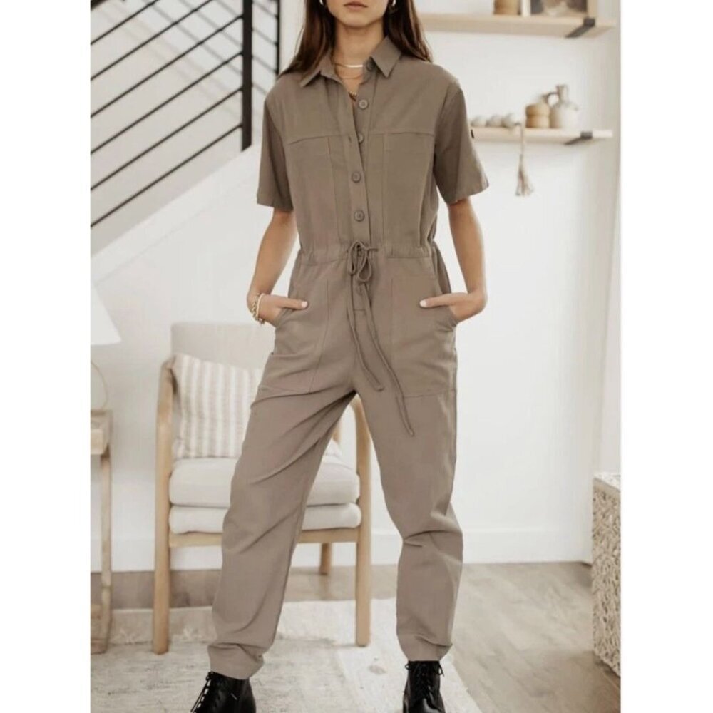 Bohme Celina Olive Jumpsuit Military Utility Cotton Size Small NWT  SB